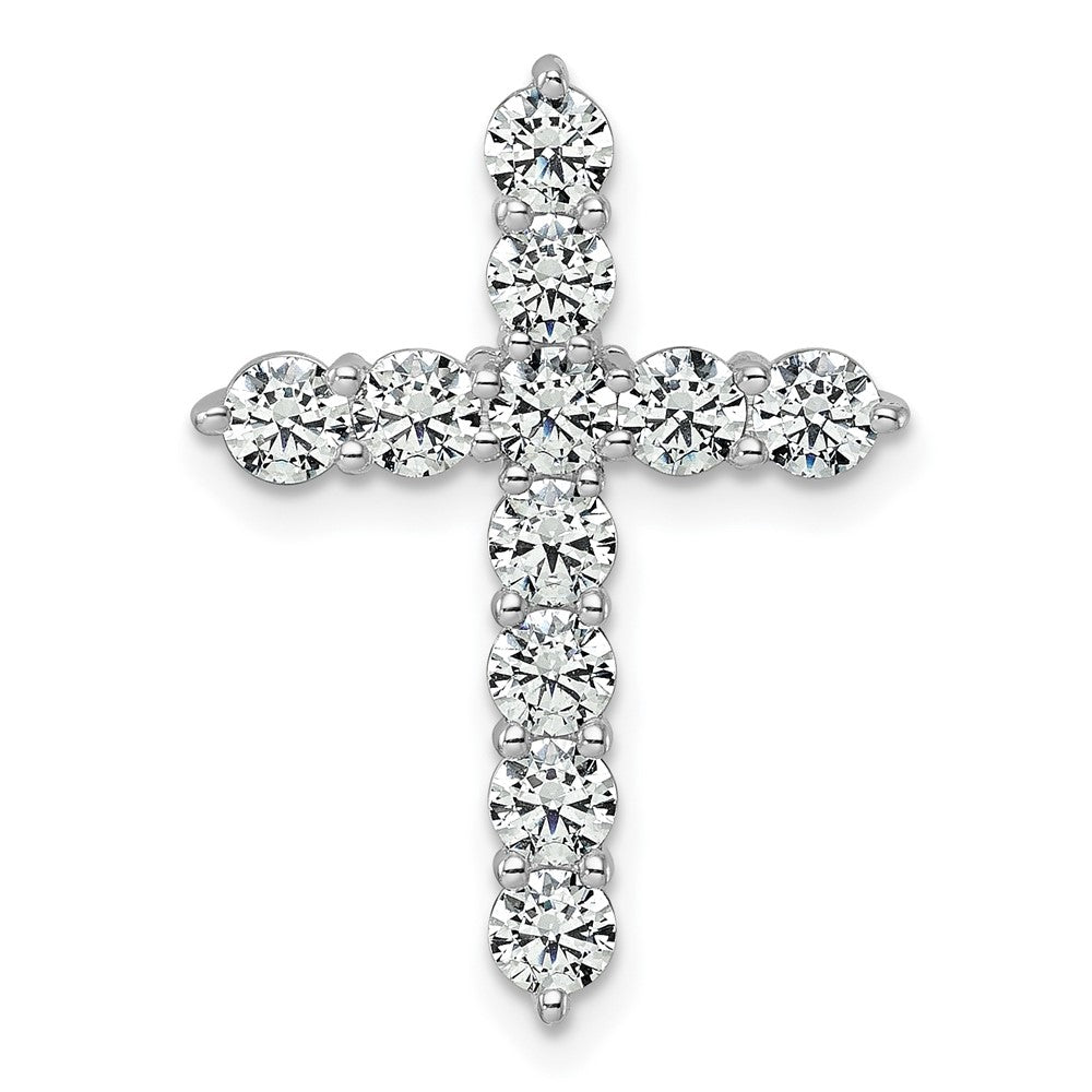 LGWP 14k White Gold 2 carat Lab Grown Diamond VS/SI+ G+ Complete Cross Chain Slide Pendant