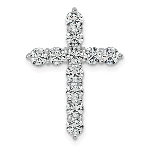 LGWP 14k White Gold 2 carat Lab Grown Diamond VS/SI+ G+ Complete Cross Chain Slide Pendant
