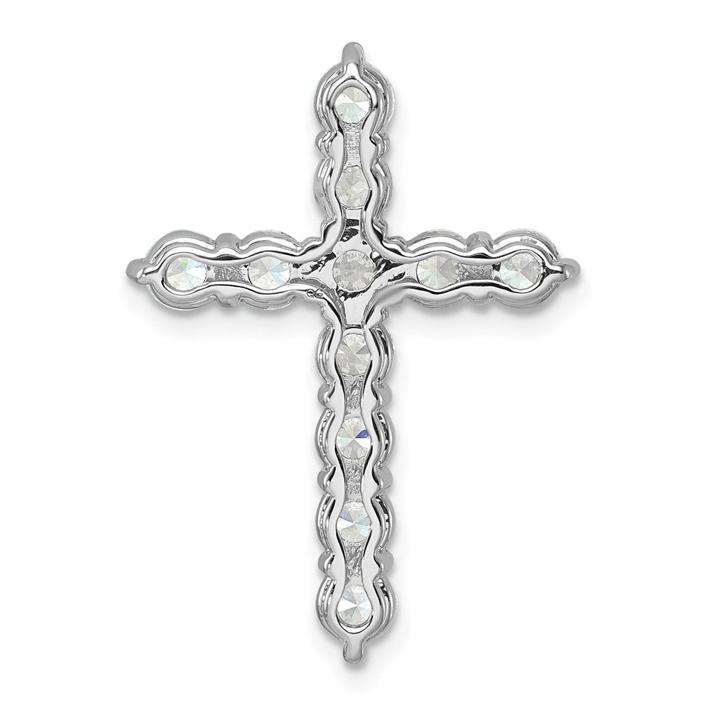 LGWP 14k White Gold 3 carat Lab Grown Diamond VS/SI+ G+ Complete Cross Chain Slide Pendant