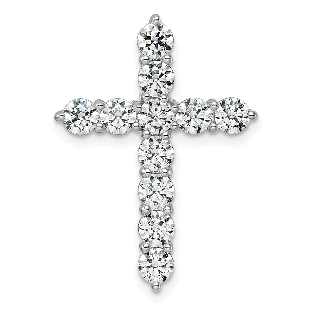 LGWP 14k White Gold 3 carat Lab Grown Diamond VS/SI+ G+ Complete Cross Chain Slide Pendant