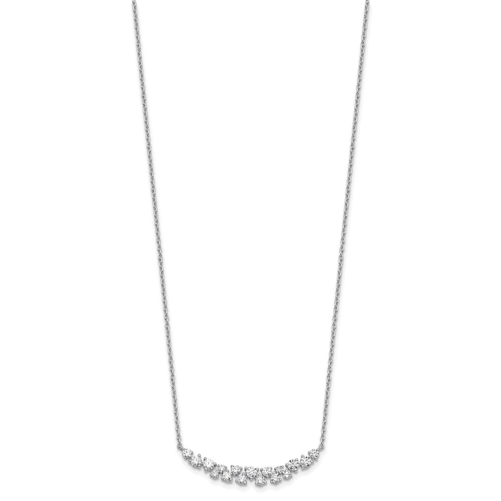LGWN 14k White Gold 7/8 carat Lab Grown Diamond VS/SI+ G+ Complete 18 inch Fashion Bar Necklace