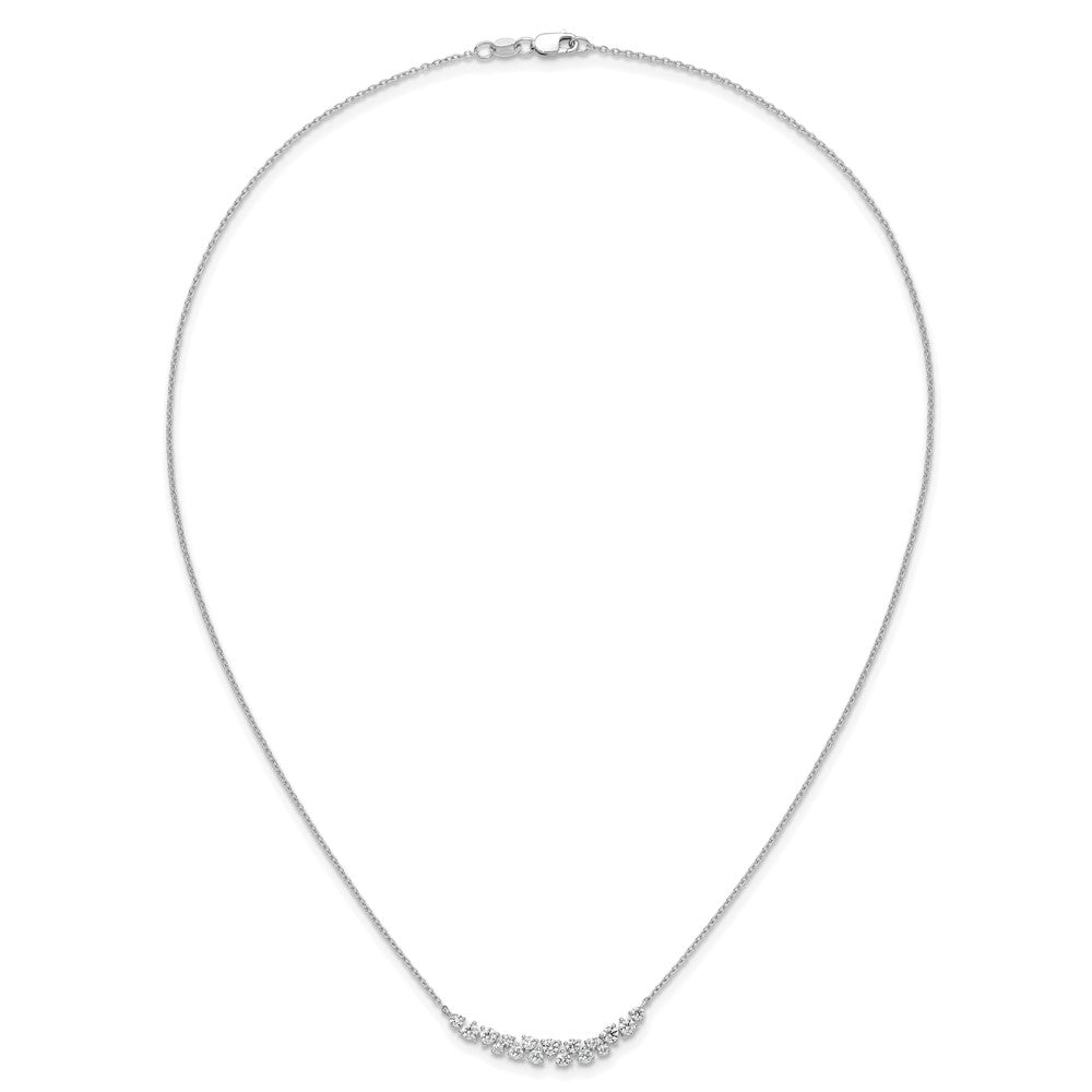 LGWN 14k White Gold 7/8 carat Lab Grown Diamond VS/SI+ G+ Complete 18 inch Fashion Bar Necklace