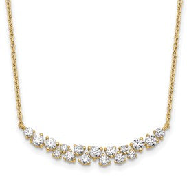 LGYN 14k 7/8 carat Lab Grown Diamond VS/SI+ G+ Complete 18 inch Fashion Bar Necklace