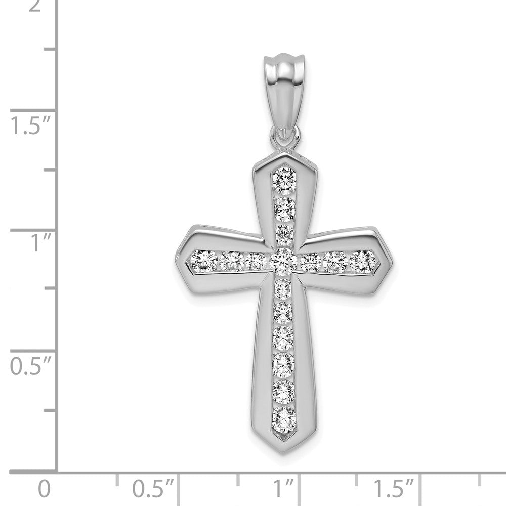 LGWP 14K White Gold 1 carat Lab Grown Diamond VS+ F+ Complete Cross Pendant