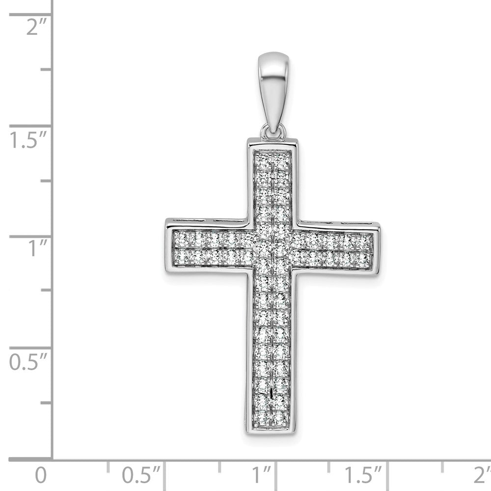 LGWP 14K White Gold 1 carat Lab Grown Diamond VS+ F+ Complete Cross Pendant