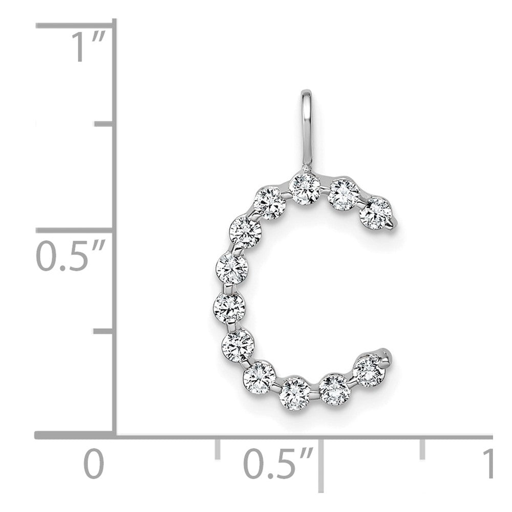 LGWP 14K White Gold 3/8 carat Lab Grown Diamond VS+ F+ Complete Alphabet C Pendant