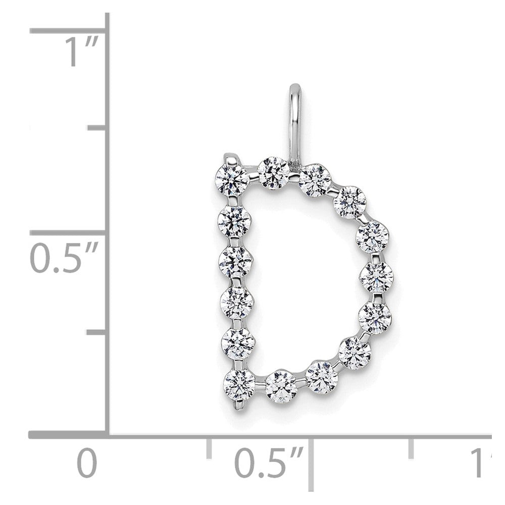 LGWP 14K White Gold 1/2 carat Lab Grown Diamond VS+ F+ Complete Alphabet D Pendant