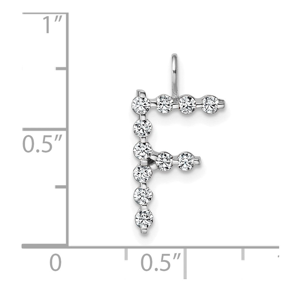 LGWP 14K White Gold 3/8 carat Lab Grown Diamond VS+ F+ Complete Alphabet F Pendant