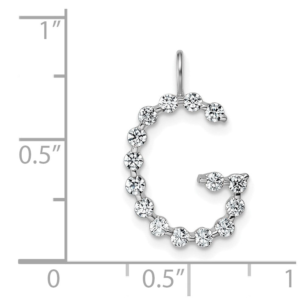 LGWP 14K White Gold 1/2 carat Lab Grown Diamond VS+ F+ Complete Alphabet G Pendant