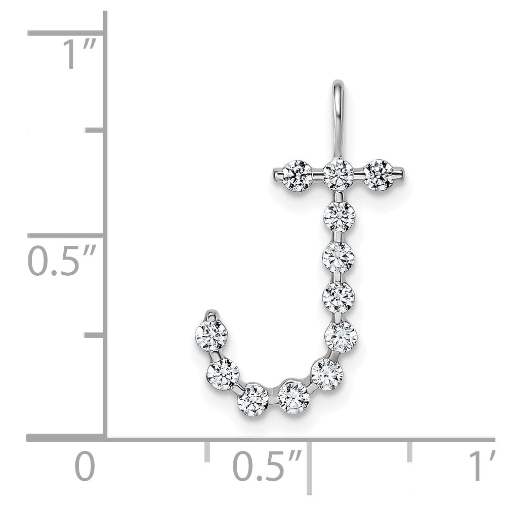 LGWP 14K White Gold 3/8 carat Lab Grown Diamond VS+ F+ Complete Alphabet J Pendant