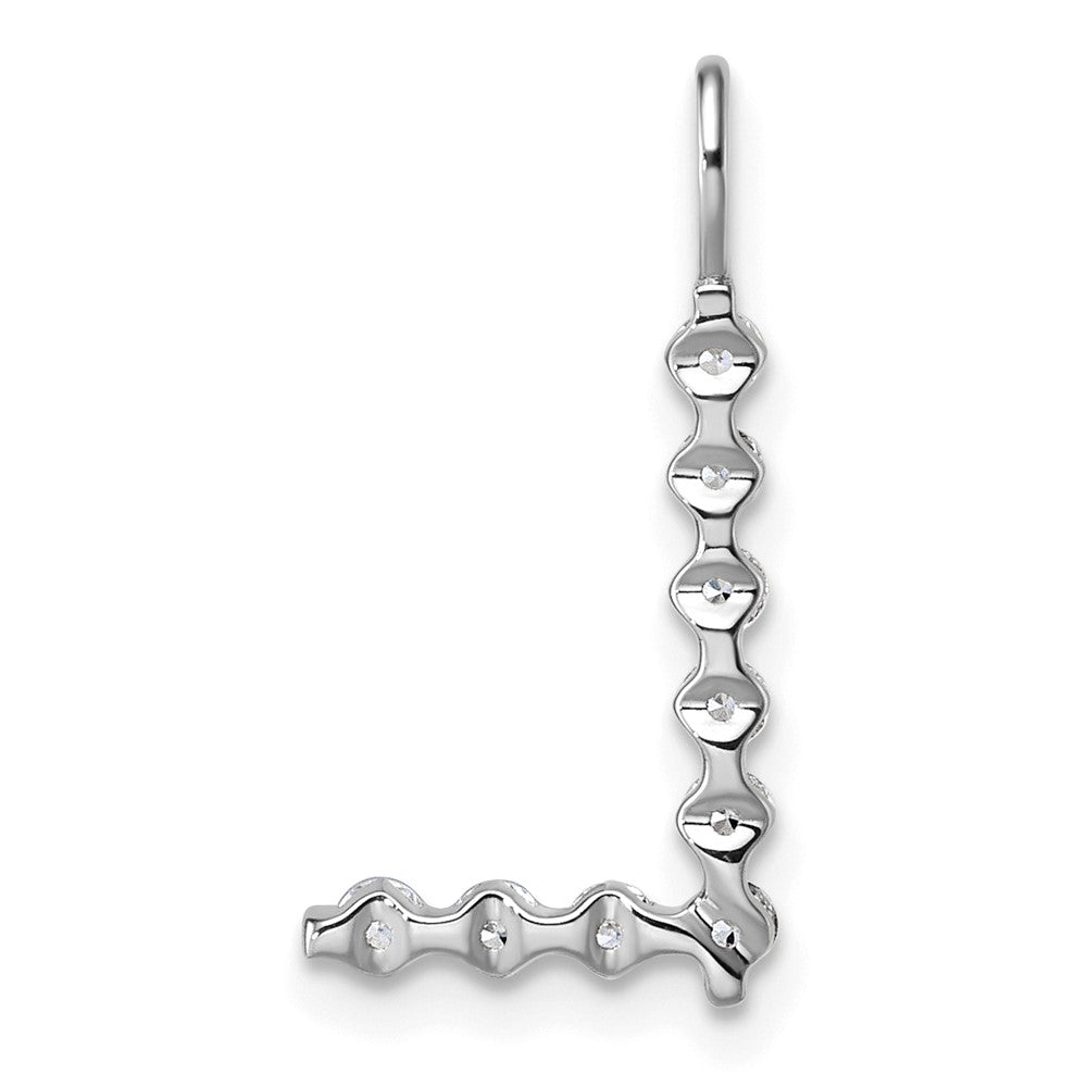 LGWP 14K White Gold 1/3 carat Lab Grown Diamond VS+ F+ Complete Alphabet L Pendant