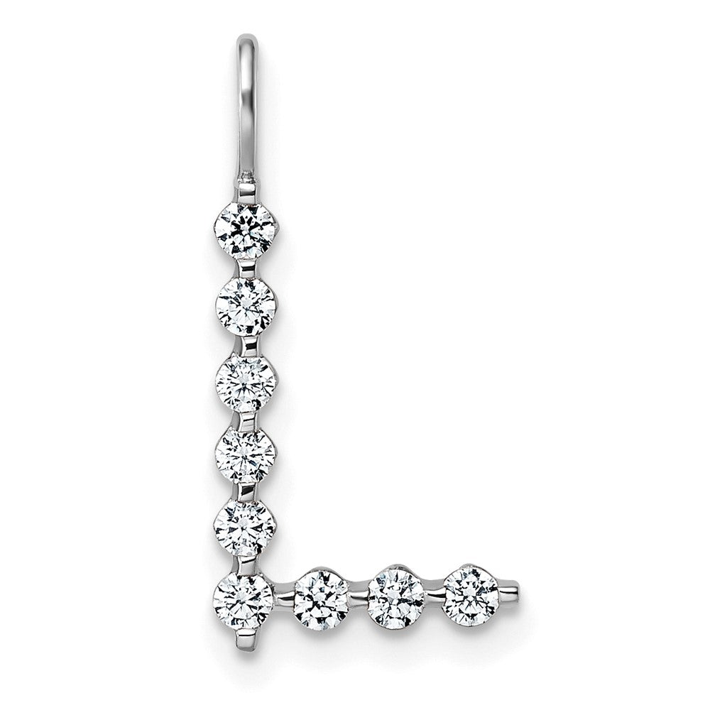LGWP 14K White Gold 1/3 carat Lab Grown Diamond VS+ F+ Complete Alphabet L Pendant
