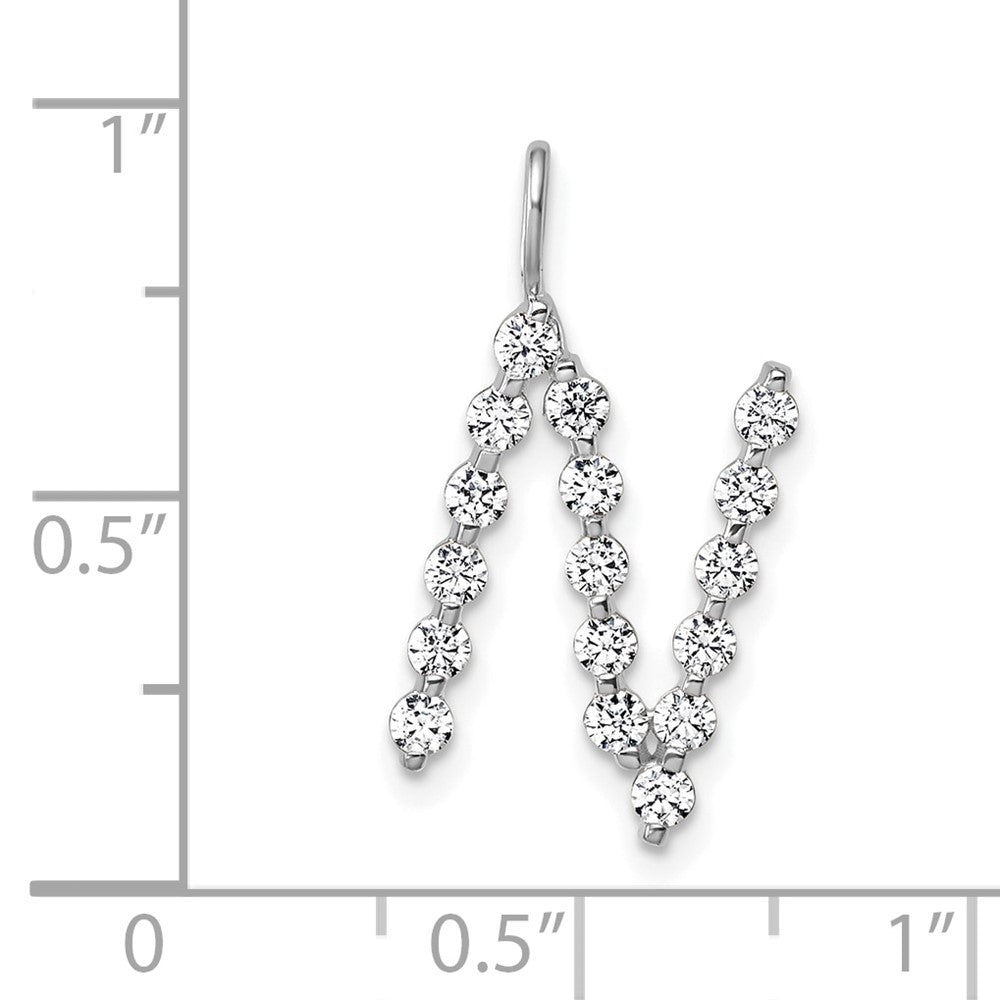 LGWP 14K White Gold 5/8 carat Lab Grown Diamond VS+ F+ Complete Alphabet N Pendant