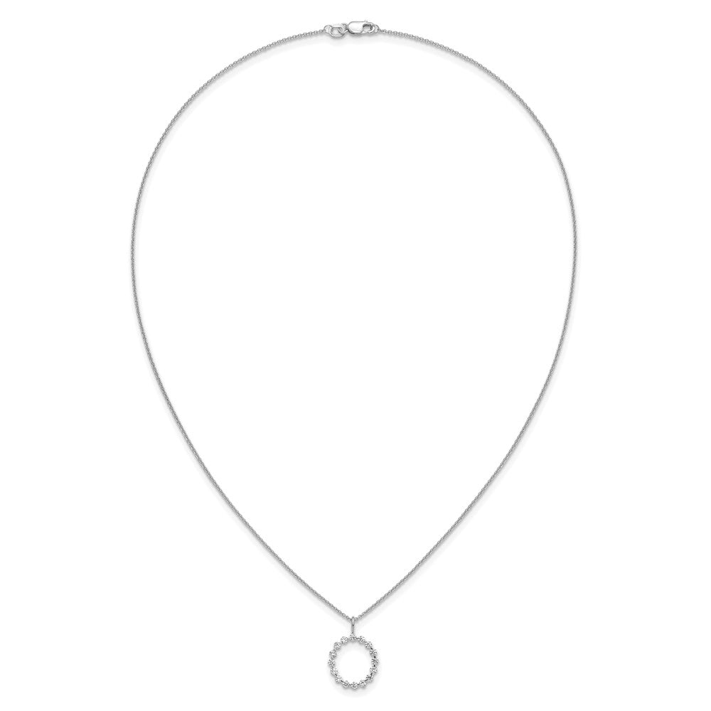 LGWN 14K White Gold 1/2 carat Lab Grown Diamond VS+ F+ Complete Alphabet O Pendant Necklace