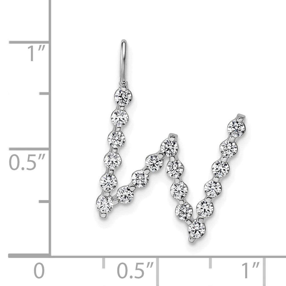 LGWP 14K White Gold 5/8 carat Lab Grown Diamond VS+ F+ Complete Alphabet W Pendant