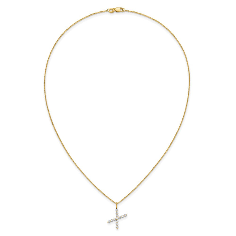 LGYN 14K Yellow Gold 3/8 carat Lab Grown Diamond VS+ F+ Complete Alphabet X Pendant Necklace
