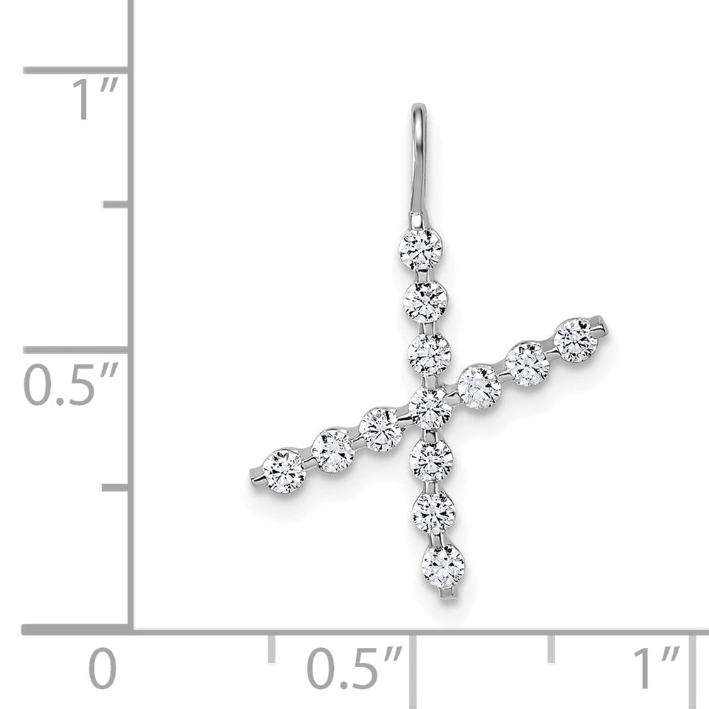 LGWP 4K White Gold 3/8 carat Lab Grown Diamond VS+ F+ Complete Alphabet X Pendant