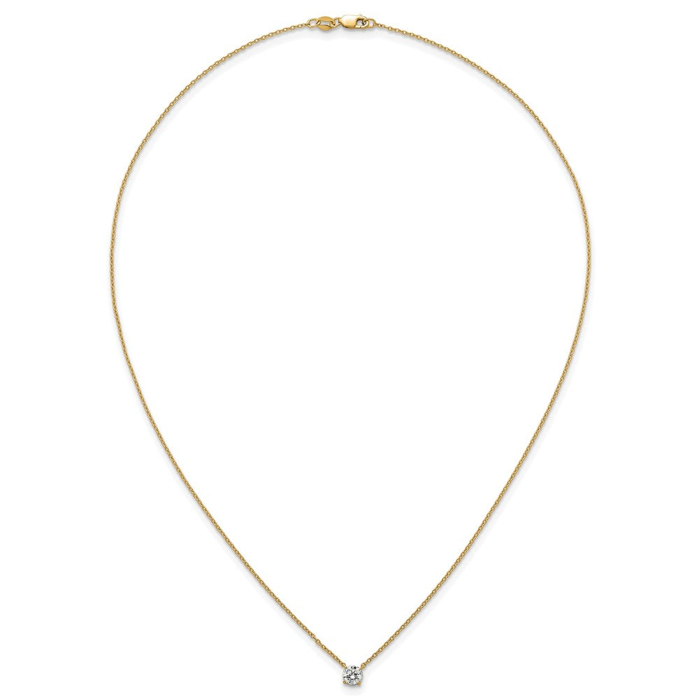LGGN 14k 1/2 carat Lab Grown Diamond VS+ F+ Round Complete Four Prong 18 inch Solitaire Necklace