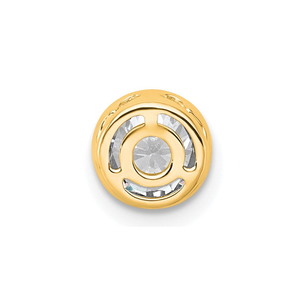 LGGP 14k 3/4 carat Lab Grown Diamond VS+ F+ Round Complete Bezel Set Chain Slide Pendant