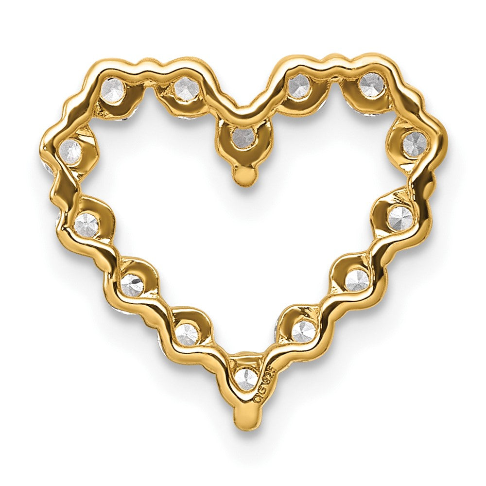 LGGP 14k 1/2 carat Lab Grown Diamond VS+ F+ Complete Heart Chain Slide Pendant