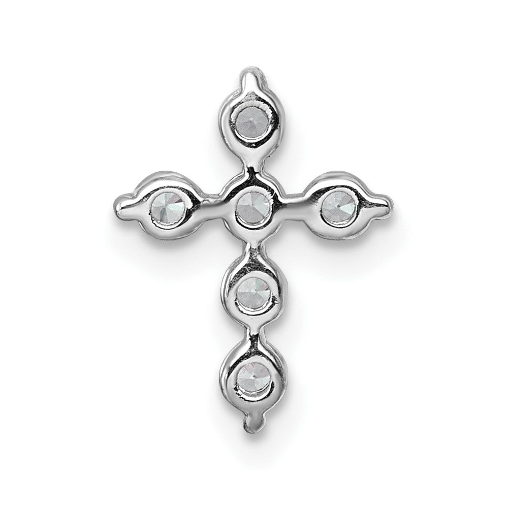 LGGC 14k White Gold 1/4 carat Lab Grown Diamond VS+ F+ Complete Cross Chain Slide Pendant