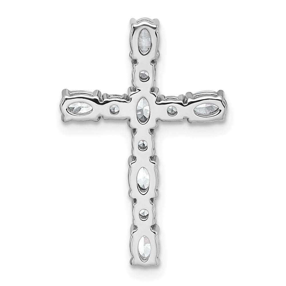 LGWP 14k White Gold 1 carat Lab Grown Diamond VS/SI+ G+ Complete 18 inch Cross Chain Slide Pendant Necklace