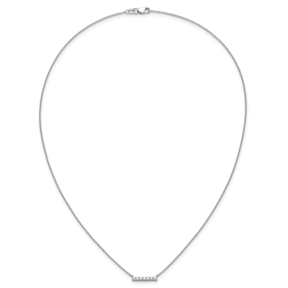 LGWN 14k White Gold 1/4 carat Lab Grown Diamond VS/SI+ G+ Complete 18 inch Bar Necklace