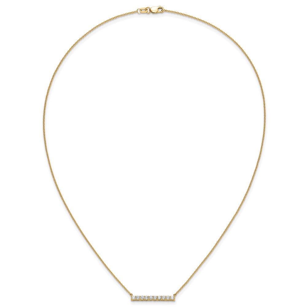LGGN 14k 1/2 carat Lab Grown Diamond VS/SI+ G+ Complete 18 inch Bar Necklace