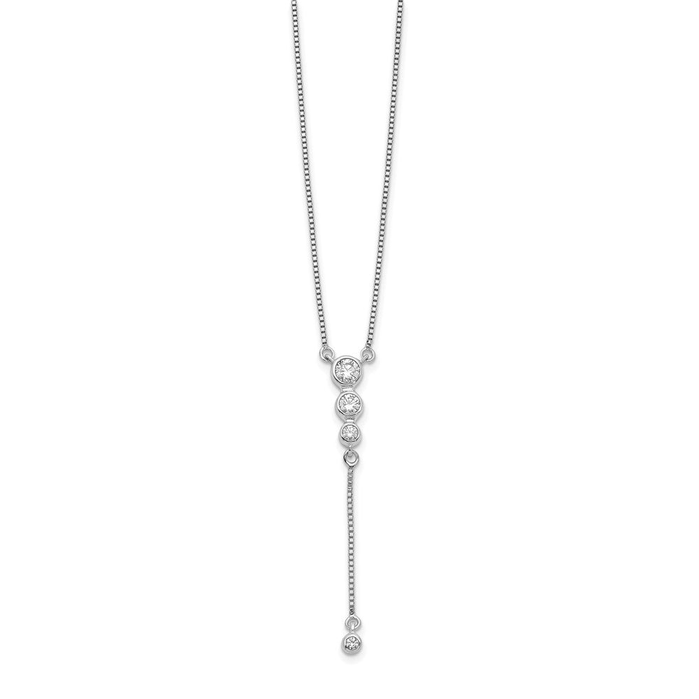 LGWN 14k White Gold 1/4 carat Lab Grown Diamond VS/SI+ G+ 17.5 inch Dangle Necklace