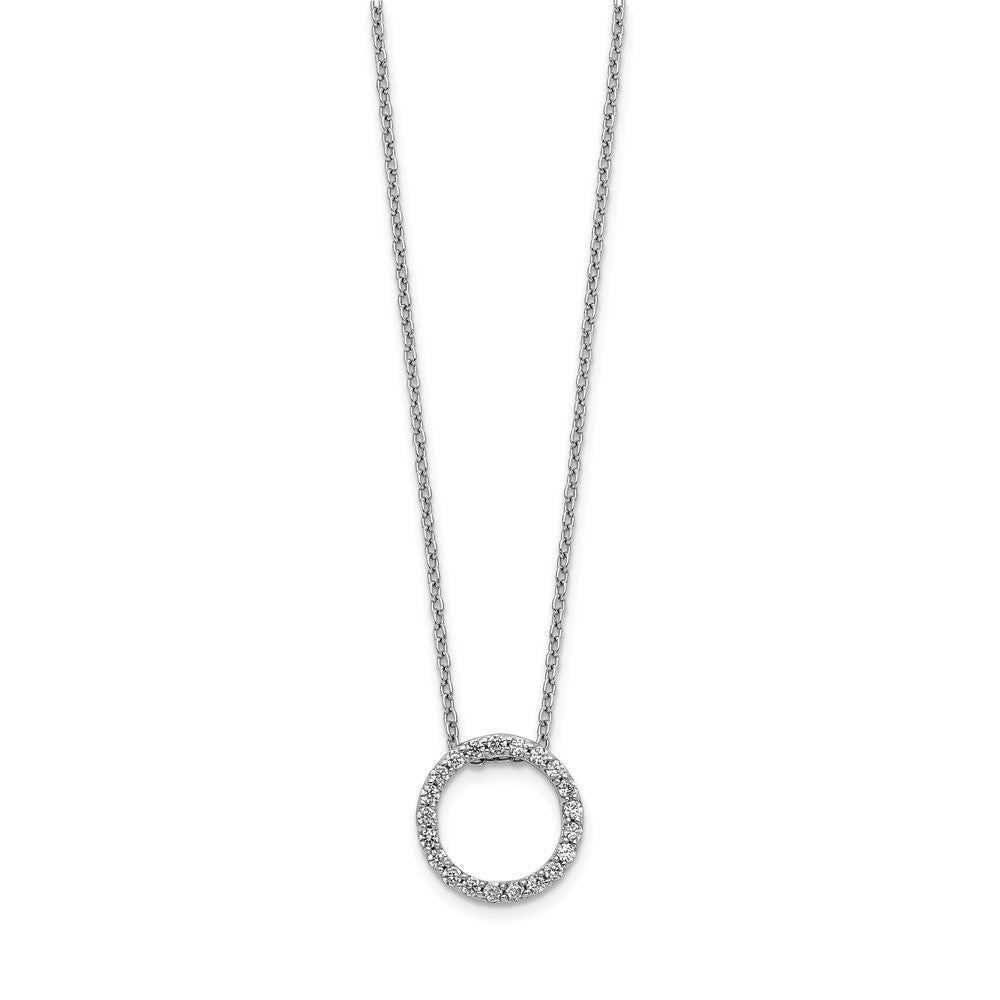 LGWN 14k White Gold 1/4 carat Lab Grown Diamond VS/SI+ G+ 18 inch Round Pendant Necklace