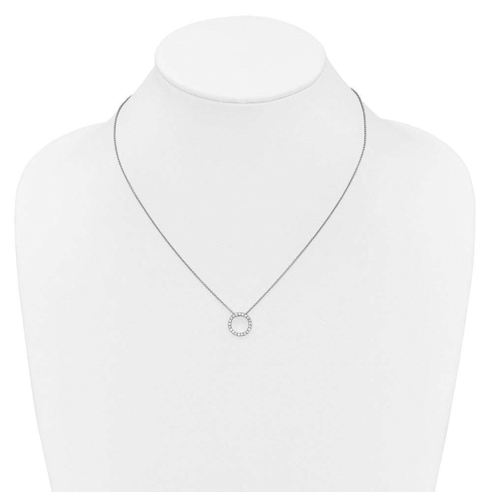 LGWN 14k White Gold 1/4 carat Lab Grown Diamond VS/SI+ G+ 18 inch Round Pendant Necklace