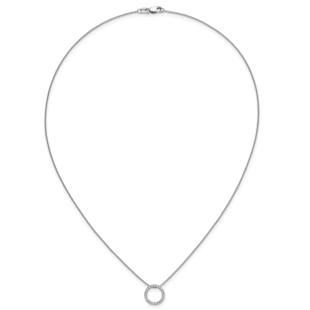 LGWN 14k White Gold 1/4 carat Lab Grown Diamond VS/SI+ G+ 18 inch Round Pendant Necklace