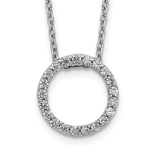 LGWN 14k White Gold 1/4 carat Lab Grown Diamond VS/SI+ G+ 18 inch Round Pendant Necklace