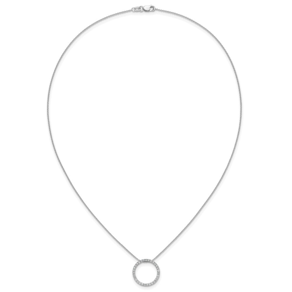 LGGN 14k White Gold 1/2 carat Lab Grown Diamond VS/SI+ G+ 18 inch Round Pendant Necklace