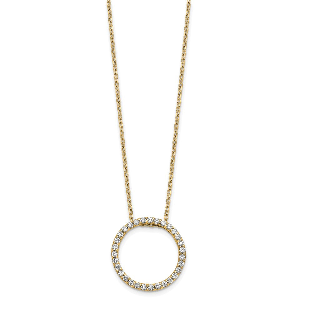 LGGN 14k 1/2 carat Lab Grown Diamond VS/SI+ G+ 18 inch Round Pendant Necklace