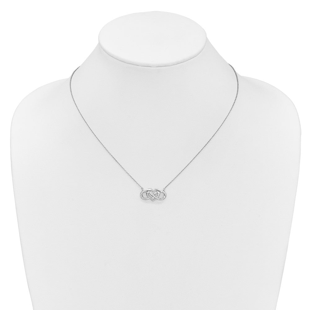 LGWN 14k White Gold 1/5 carat Lab Grown Diamond VS/SI+ G+ Complete 18 inch Infinity Heart Necklace