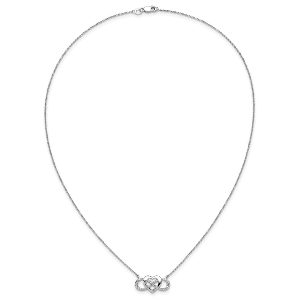 LGWN 14k White Gold 1/5 carat Lab Grown Diamond VS/SI+ G+ Complete 18 inch Infinity Heart Necklace