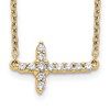 LGYN 14k 1/6 carat Lab Grown Diamond VS/SI+ G+ Complete 18 inch Sideways Cross Necklace