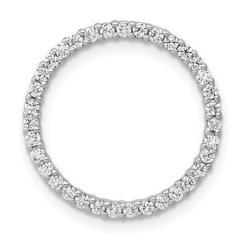 LGWP 14k White Gold 1/3 carat Lab Grown Diamond VS/SI+ G+ Circle Chain Slide Pendant