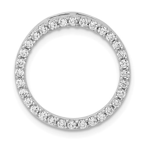 LGWP 14k White Gold 1/2 carat Lab Grown Diamond VS/SI+ G+ Circle Chain Slide Pendant