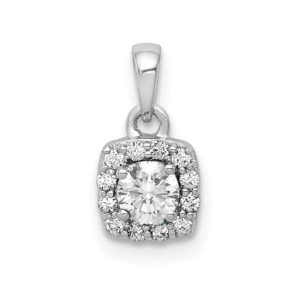 LGWP 14k White Gold 1/3 carat Lab Grown Diamond VS/SI+ G+ Complete Halo Pendant