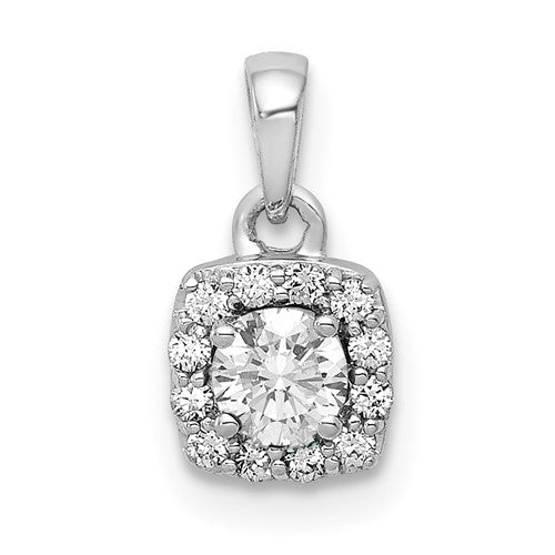LGWP 14k White Gold 1/3 carat Lab Grown Diamond VS/SI+ G+ Complete Halo Pendant