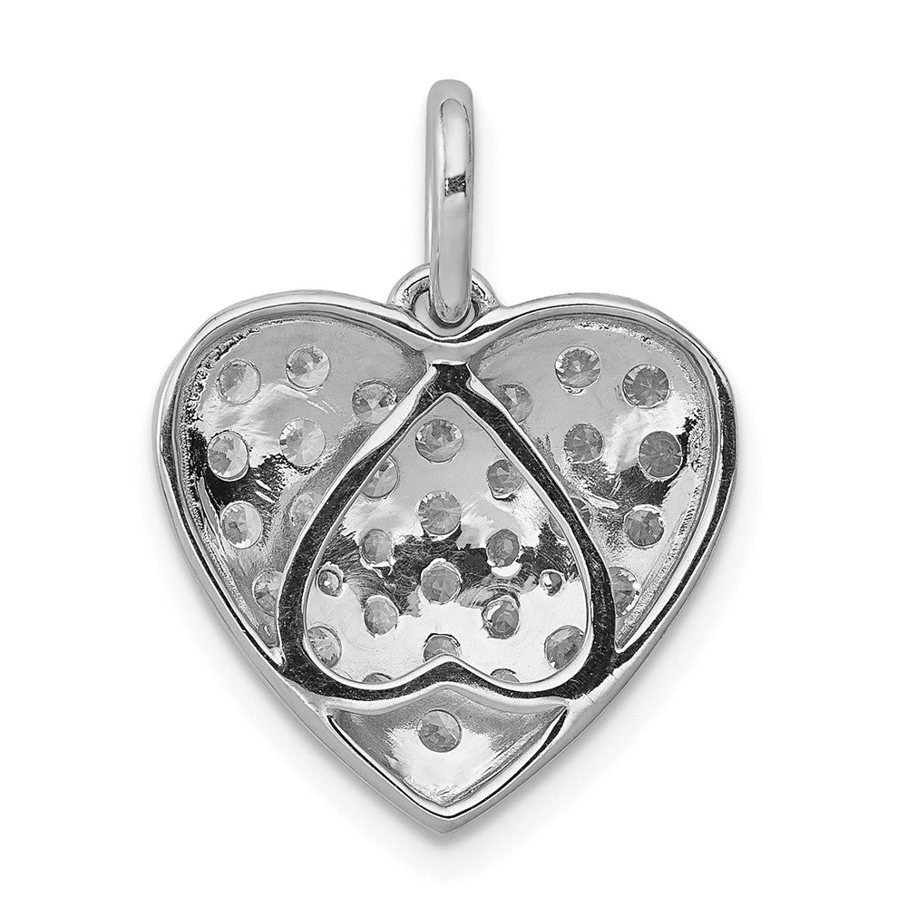 LGWP 14k White Gold 1 carat Lab Grown Diamond VS/SI+ G+ Complete Cluster Heart Pendant
