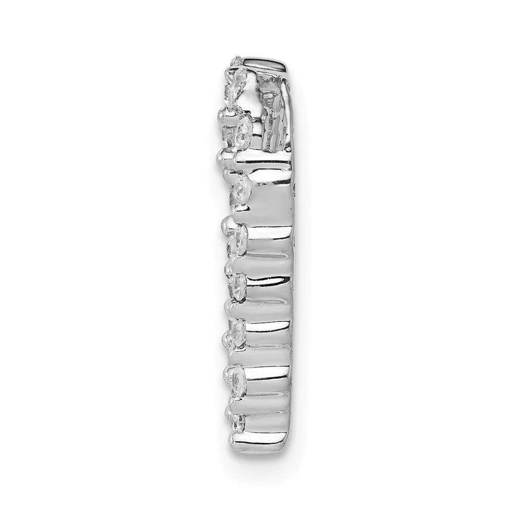 LGWP 14k White Gold 1/5 carat Lab Grown Diamond VS/SI+ G+ Complete Heart Chain Slide Pendant