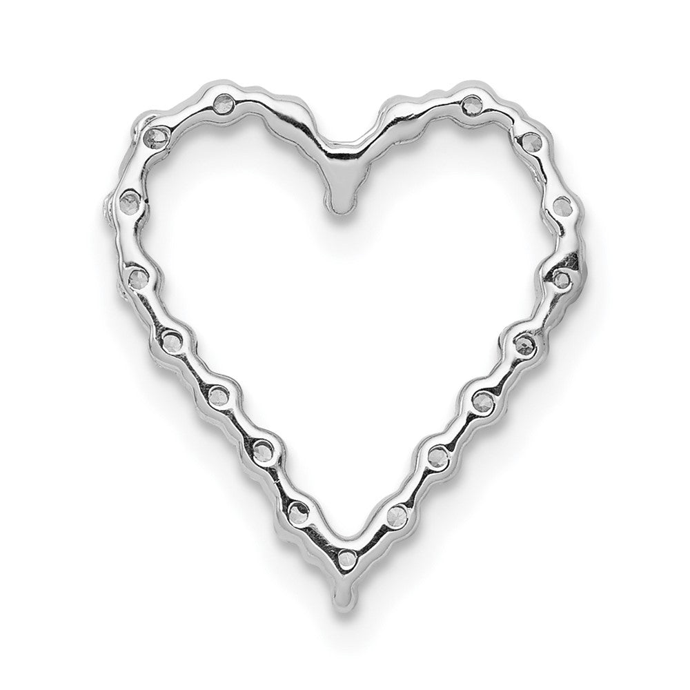LGWP 14k White Gold 1/5 carat Lab Grown Diamond VS/SI+ G+ Complete Heart Chain Slide Pendant