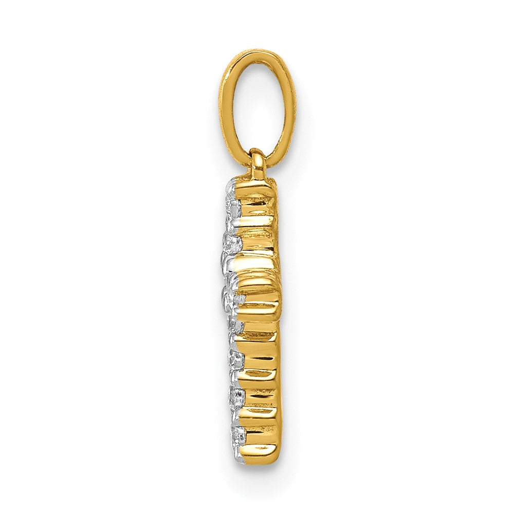 LGYP 14k 1/10 carat Lab Grown Diamond VS/SI+ G+ Complete Latin Cross Pendant