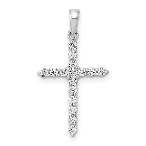 LGWP 14k White Gold 1/4 carat Lab Grown Diamond VS/SI+ G+ Complete Cross Pendant