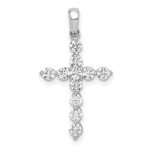 LGWP 14k White Gold 1/2 carat Lab Grown Diamond VS/SI+ G+ Complete Cross Pendant