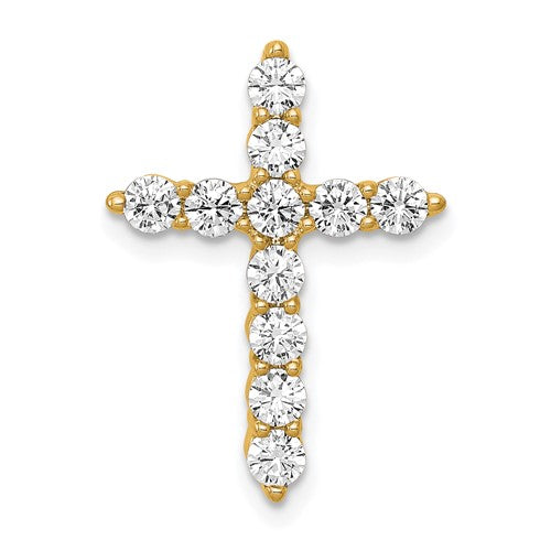 LGGC 14k 3/4 carat Lab Grown Diamond VS/SI+ G+ Complete Cross Chain Slide Pendant