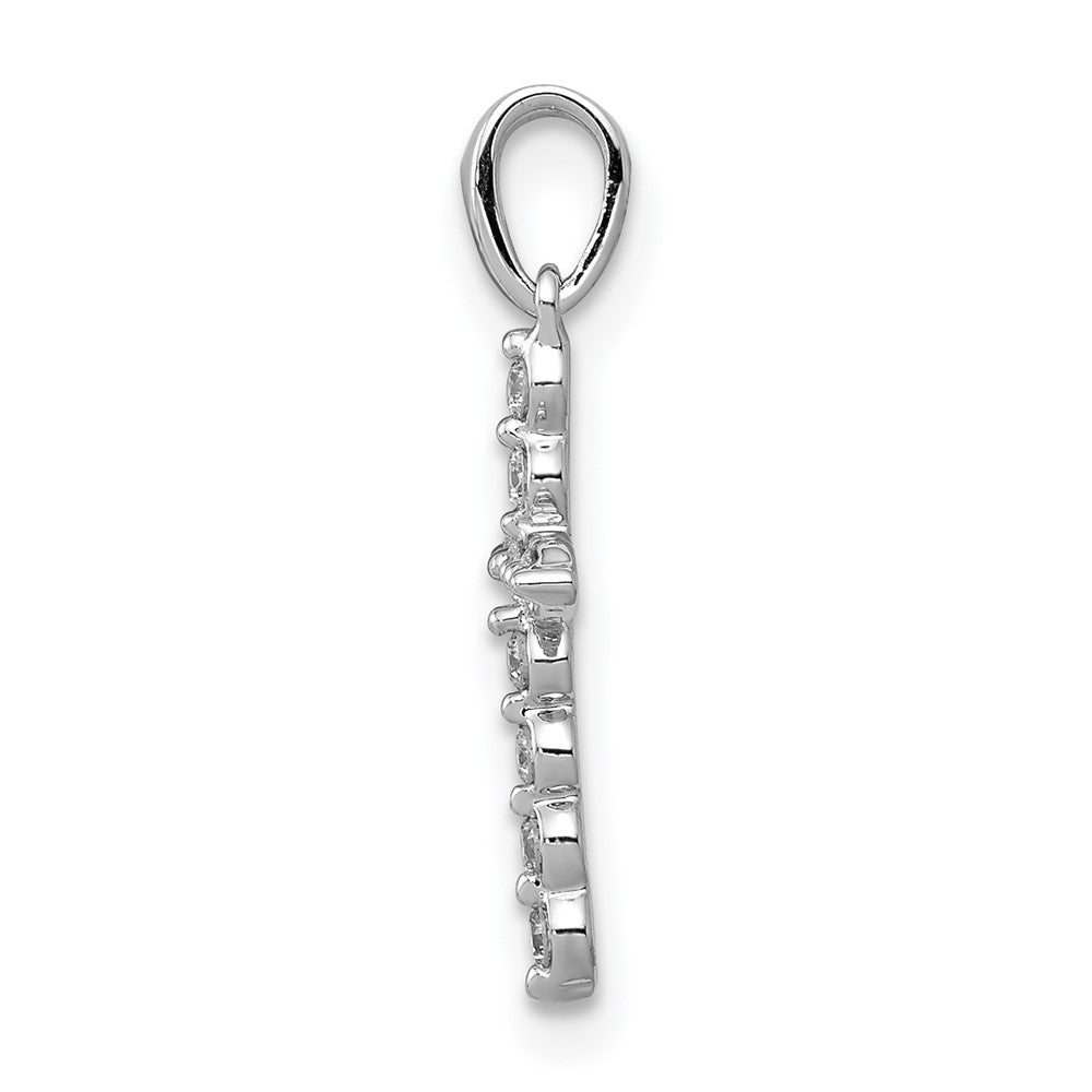LGWP 14k White Gold 1/10 carat Lab Grown Diamond VS/SI+ G+ Complete Cross Pendant